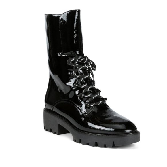 New Donald Pliner Elyas Combat Boot Black Size 6M - Picture 2 of 8